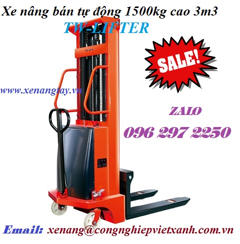 Xe nâng bán tự động 1500kg cao 3m3 TW-LIFTER