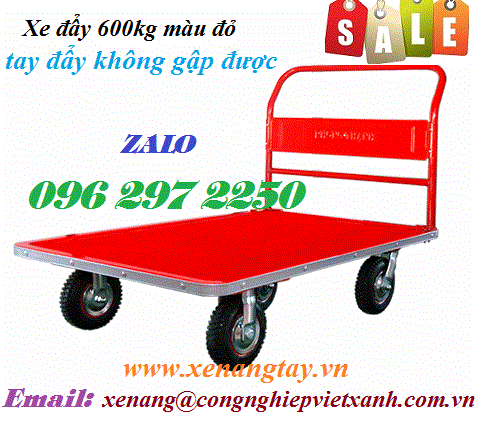 Xe đẩy 600kg màu đỏ tay đẩy không gập được