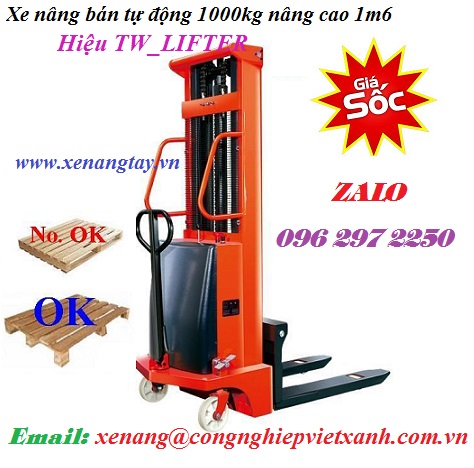 Xe nâng bán tự động 1000kg nâng cao 1m6 TW_LIFTER