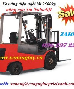 Xe nâng điện ngồi lái 2500kg nâng cao 3m Noblelift