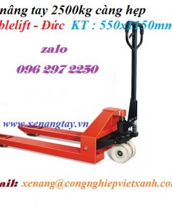 Xe nâng tay 2500kg càng hẹp 550x1150mm Noblelift - Đức