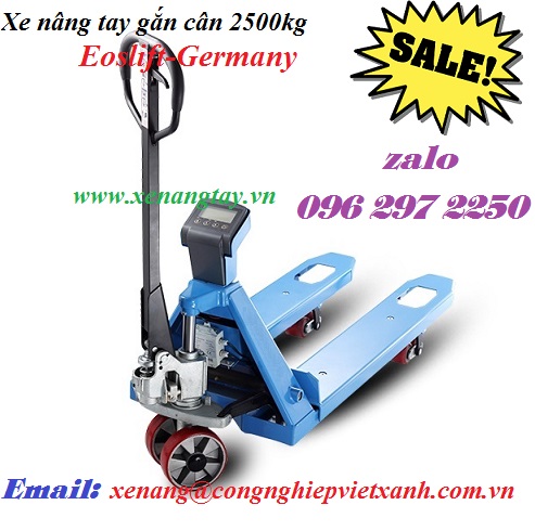 Xe nâng tay gắn cân 2500kg Eoslift-Germany