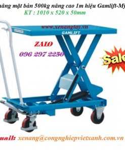 Xe nâng mặt bàn 500kg nâng cao 1m hiệu Gamlift-Mỹ