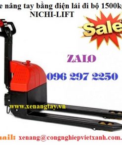 Xe nâng tay bằng điện lái đi bộ 1500kg NICHI-LIFT