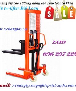 Xe nâng tay cao 1000kg nâng cao 1m6 loại có khóa - hiệu tw-lifter Đài Loan