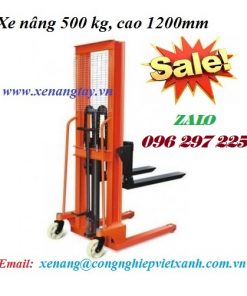 Xe nâng tay cao 500kg cao 1m2 lên xe tải