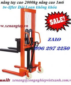 Xe nâng tay cao 2000kg nâng cao 1m6 hiệu tw-lifter Đài Loan không khóa