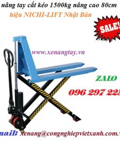 Xe nâng tay cắt kéo 1500kg nâng cao 80cm hiệu NICHI-LIFT Nhật Bản