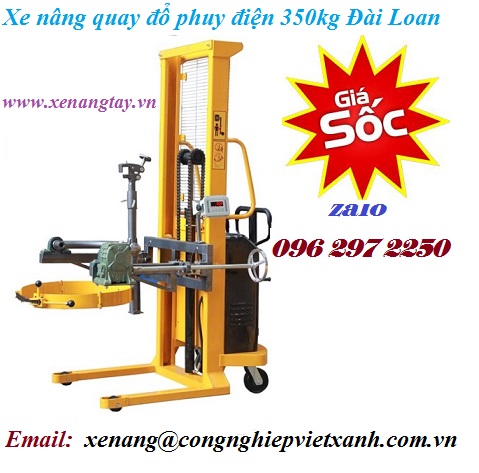 Xe nâng quay đổ phuy điện