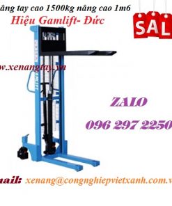 Xe nâng tay cao 1500kg nâng cao 1m6 Gamlift- Đức