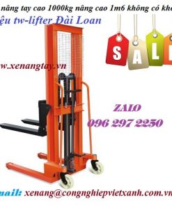 Xe nâng tay cao 1000kg nâng cao 1m6 loại không có khóa - hiệu tw-lifter Đài Loan