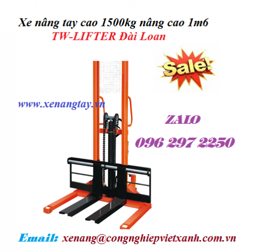 Xe nâng tay cao 1500kg nâng cao 1m6