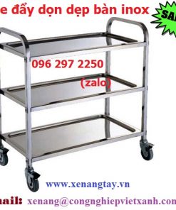 Xe đẩy dọn dẹp bàn inox