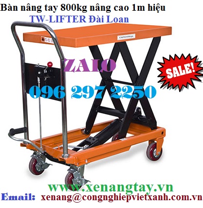 Bàn nâng tay 800kg nâng cao 1m hiệu TW-LIFTER Đài Loan