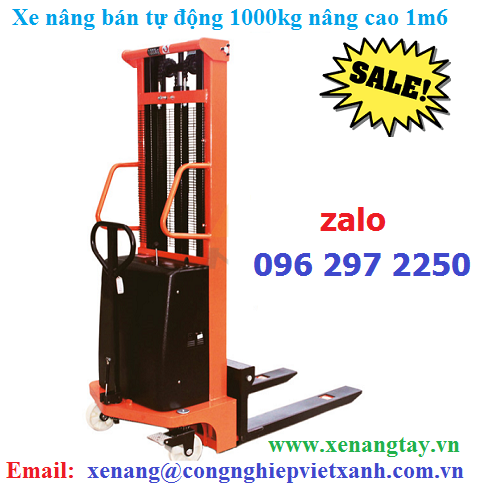 Xe nâng bán tự động 1000kg nâng cao 1m6