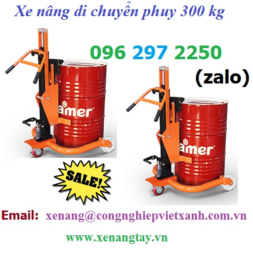 Xe nâng di chuyển phuy 300kg