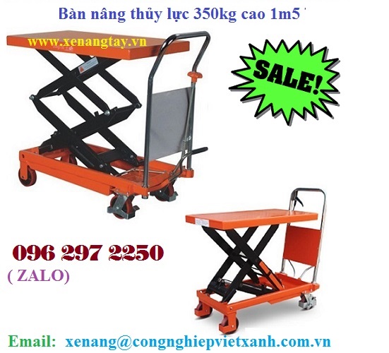 Bàn nâng tay thủy lực 350kg cao 1m5 hiệu TW-LIFTER Đài Loan