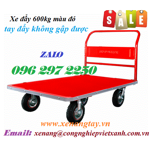 Xe đẩy 600kg màu đỏ tay đẩy không gập được