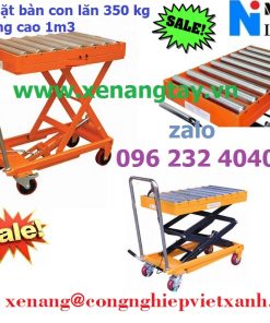 Xe nâng mặt bàn con lăn 350kg nâng cao 1.3 mét NAL35