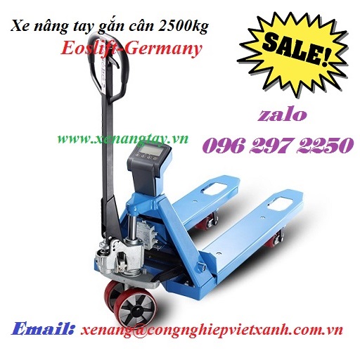 Xe nâng tay gắn cân 2500kg Eoslift-Germany