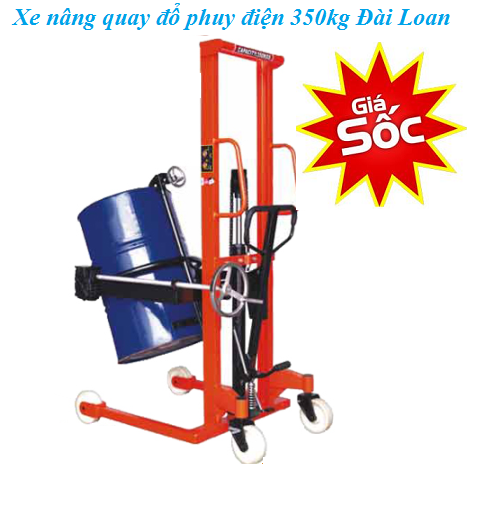 Xe nâng tay quay đổ phuy 350kg cao 1m4 hiệu TW-LIFTER Đài Loan