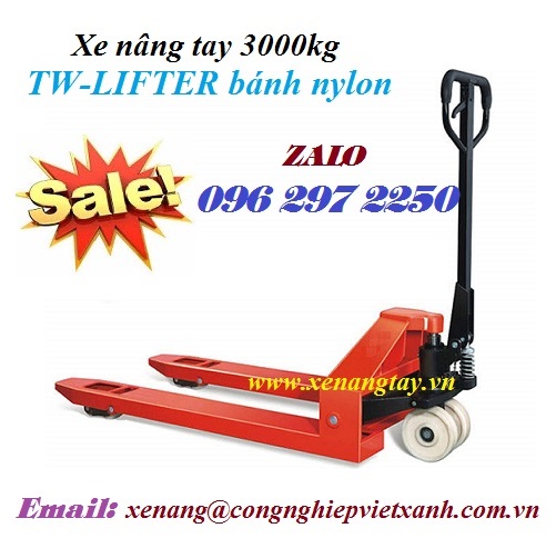 Xe nâng tay 3000kg (3.0 tấn) TW-LIFTER bánh nylon