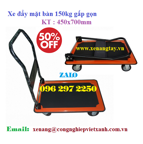 Xe đẩy hàng 150kg gấp gọn