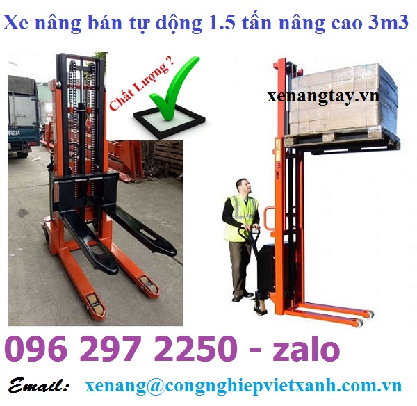 Xe nâng bán tự động 1500kg cao 3m3 TW-LIFTER