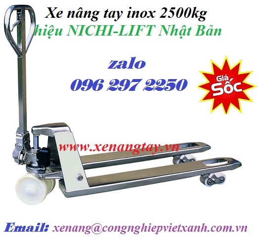 Xe nâng tay inox 2500kg giá rẻ