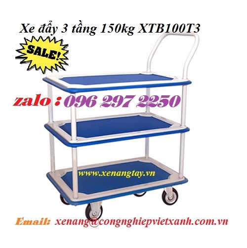 Xe đẩy 3 tầng 150kg XTB100T3