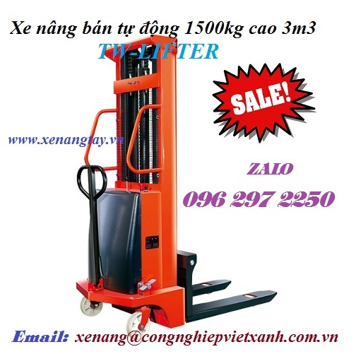 Xe nâng bán tự động 1500kg cao 3m3 TW-LIFTER