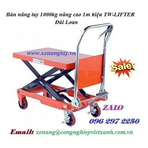 Bàn nâng tay 1000kg nâng cao 1m hiệu TW-LIFTER Đài Loan