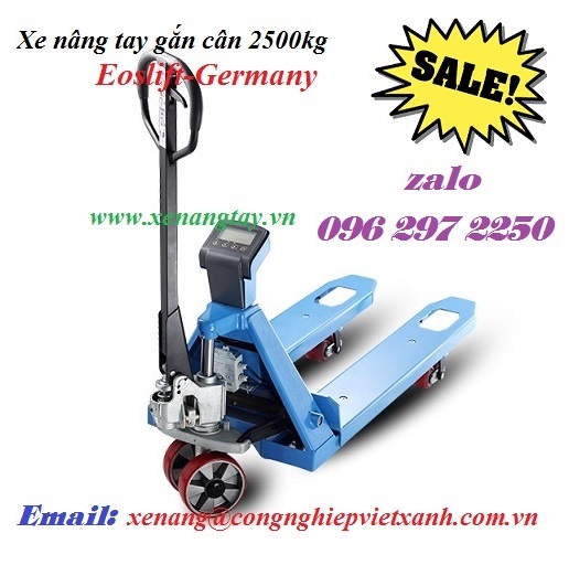 Xe nâng tay gắn cân 2500kg Eoslift-Germany