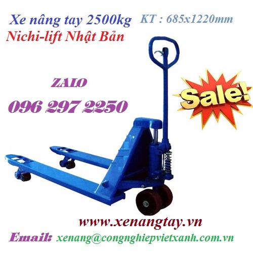 Xe nâng tay 2500kg Nichi-lift Nhật Bản ( 685x1220mm)