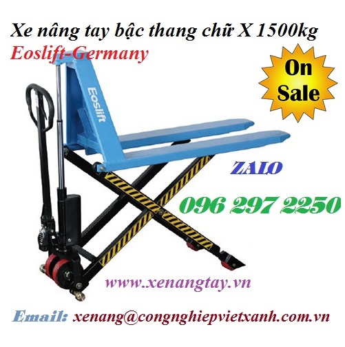 Xe nâng tay bậc thang chữ x 1500kg Eoslift-Germany