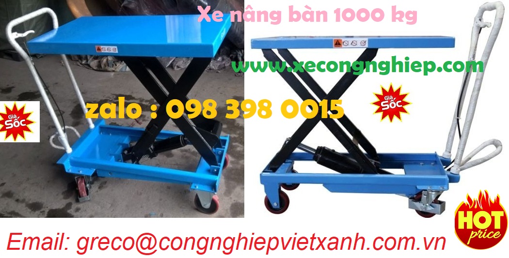 Bàn nâng tay thủy lực 1000kg